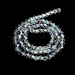 Faceted Bicone Electroplate Glass Beads Strands&nbsp;EGLA-P016-4mm-AB02