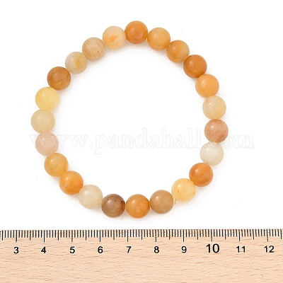 Natural Topaz Jade Beads Stretch Bracelets&nbsp;BJEW-F380-01-B07-1