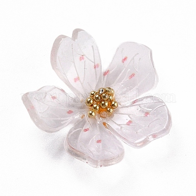 アクリルカボション  花  透明  20x21x5mm&nbsp;SACR-E002-17-1