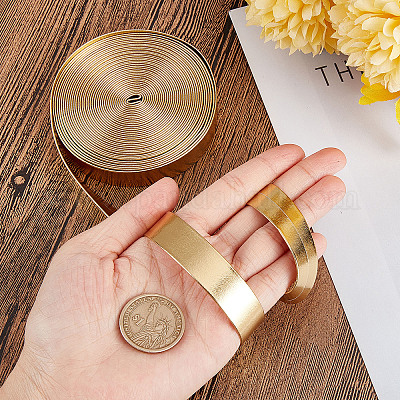 柔らかい平らな合成皮革コード 枕の装飾用 ゴールド 15x0.8mm 約5.47