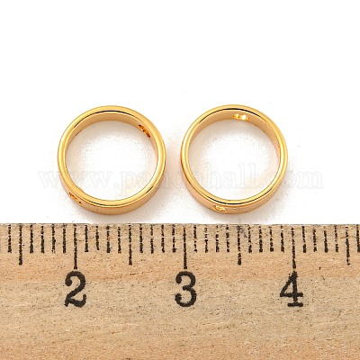 真鍮フレーム  18KGP本金メッキ  ラウンド  10x2.5mm  穴：1.2mm  8mm内径  厚さ2.5mm&nbsp;KK-U006-03G-02-1