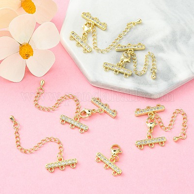 真鍮マイクロパヴェキュービックジルコニアアジャスターチェーン