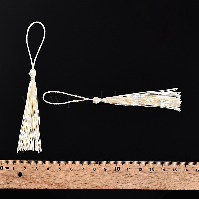 ポリエステルタッセルパーツ  ペンダントの飾り  ビスク  130x6mm  タッセル：70~90mm&nbsp;OCOR-Q023-21-1
