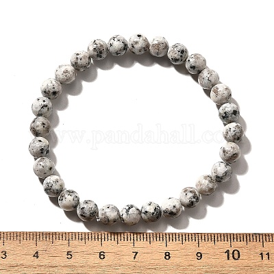 Natural Sesame Jasper/Kiwi Jasper Bead Stretch Bracelets&nbsp;BJEW-K212-A-033-1