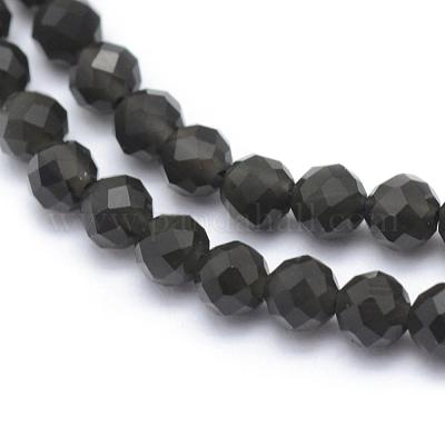 Natural Obsidian Beads Strand&nbsp;G-E411-33-3mm-1