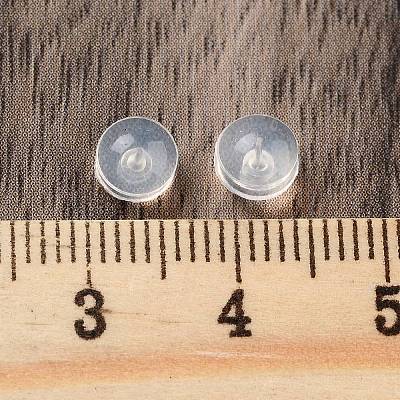 シリコン製ピアスキャッチ  コラム  透明  5x3.5mm  穴：1mm&nbsp;FIND-S245-01-1