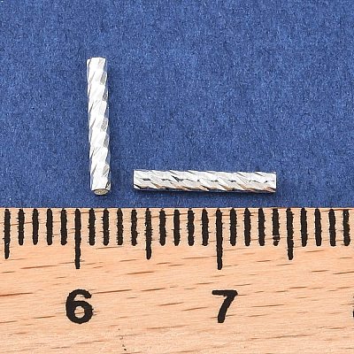 真鍮の質感のあるチューブビーズ  銀  10x1.5mm  穴：1mm&nbsp;KK-H250-01A-S-1