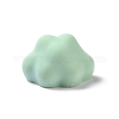 かわいい不透明樹脂カボション  顔の模様のある雲  薄緑  21x27x17mm&nbsp;RESI-L037-02G-1
