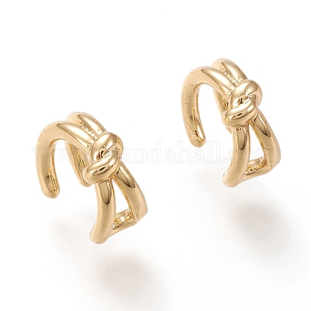 Brass Cuff Earrings X-EJEW-F255-05G-1
