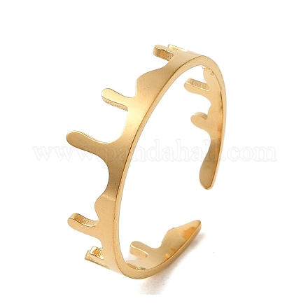 304 Stainless Steel Open Cuff Ring RJEW-Z026-04G-1