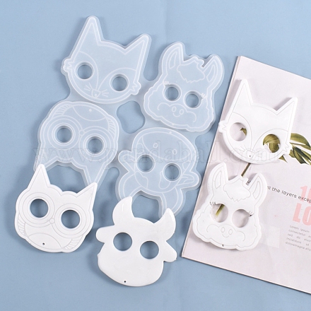 Animal Self Defense Keychain Silicone Molds, Resin Casting Molds, For UV  Resin, Epoxy Resin Jewelry Making, Owl, Cow, Donkey Fox, White,  235x220x7mm