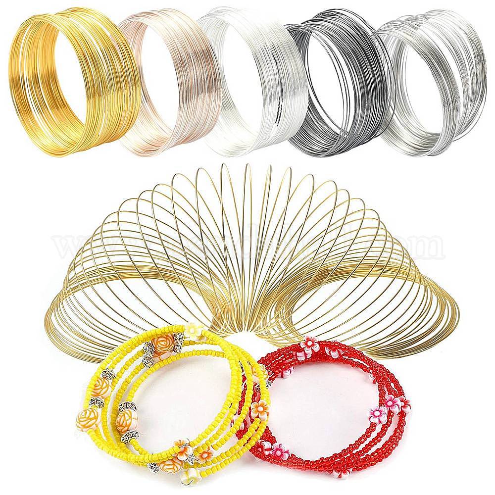 Wholesale 300 Circles 5 Colors Steel Memory Wire - Pandahall.com