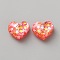 Resin Cabochons, Heart, Red, 16x18x9.5mm