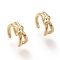 Brass Cuff Earrings, Knot, Real 18K Gold Plated, 11.5x11x5.5mm