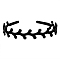 PC Plastic Hair Bands, wavy, Black, 145x125x12mm