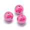 Pearlized Style Acrylic Beads, Round, Deep Pink, 12mm, Hole: 2mm, about 530pcs/500g