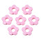 Opaque Acrylic Bead Frames, Flower, Pink, 19x20x3.5mm, Hole: 1.6mm, Inner Diameter: 6.5mm, about 632pcs/500g