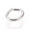 Iron Open Jump Rings, Oval, Silver Color Plated, 4x3x0.5mm, 24 Gauge, Inner Diameter: 2x2.5mm, 300pcs/bag