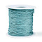 100M Segment Dyed Round Polyester Braided Cords, with PET Plastic Metallic Thread, for Jewelry Making, Sky Blue, 1mm, about 109.36 Yards(100m)/Roll