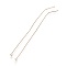 Brass Stud Earring Findings, with Loop, Bead Chains, Ear Thread, Golden, 104x1mm, Hole: 1.8mm, Pin: 0.8mm