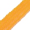 Transparent Glass Beads Strands, Faceted, Frosted, Rondelle, Orange, 4mm, Hole: 0.8~1mm, about 105~110pcs/strand, 38~39cm