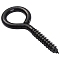 Iron Screw Eye Pin Peg Bails, For Half Drilled Beads, Black, 45.96mm