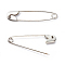 Iron Safety Pins, Platinum, 36~38x8x3mm, Pin: 1mm, about 1000pcs/bag