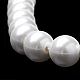 シェルパールビーズ連売り  ラウンド  ホワイト  8~8.5mm  穴：1mm  約48個/連  15.9インチ&nbsp;X-BSHE-S301-8mm-04-3