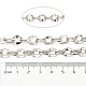 合金ダップチェーン  溶接されていない  スプールで  プラチナメッキ  10.3x8.3x2mm  約3.28フィート（1m）/ロール&nbsp;LCHA-K001-03P-3