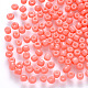 12/0ベーキングペイントガラスラウンドシードビーズ  ライトコーラル  1.5~2x1.5mm  穴：0.5~1mm  約30000個/ポンド&nbsp;SEED-S036-01A-12-1