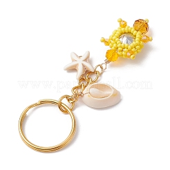 Tortoise Glass Seed Beaded Keychain&nbsp;KEYC-MZ00023