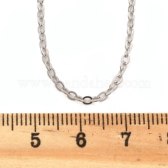 女性用真鍮アズキチェーンネックレス  304ステンレススチール製カニカン付き  ラックめっき  鉛フリー＆カドミウムフリー  長持ちメッキ  プラチナ  17.68インチ（44.9cm）&nbsp;NJEW-D302-47P
