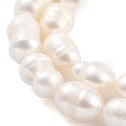 天然養殖淡水パールビーズ連売り  ライス  グレードA  雪  5~6mm  穴：0.7mm  約26個/連  7.09''（18センチメートル）&nbsp;PEAR-P062-06B-1