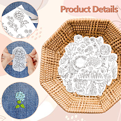 4インチのスティックとステッチの刺繍模様11.6x8.2枚。  不織布水溶性刺繍安定剤  花  297x210 MMM&nbsp;DIY-WH0455-156