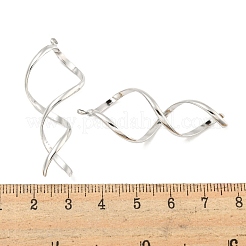 変色しない304ステンレススチールペンダント  ツイストバーチャーム  ステンレス鋼色  45x17x17mm  穴：1.8mm&nbsp;STAS-P365-07P