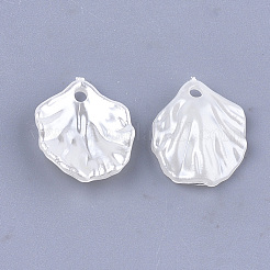 アクリル模造パールのペンダント  葉  アイボリー  17x15x4.5mm  穴：2mm  約1460個/500g&nbsp;OACR-T016-01A