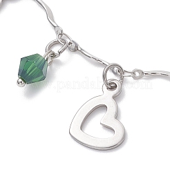 304 Stainless Steel & Alloy Rhinestone Charms Bracelets&nbsp;BJEW-JB12447-02