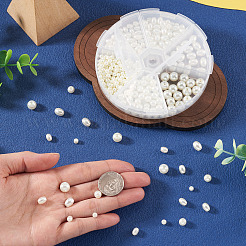 410個 6種類のガラスパールビーズ  ラウンド＆ライス  トウモロコシの穂の黄色  3~8x3~8mm  穴：0.9~1mm&nbsp;HY-TA0003-04B