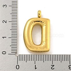 イオンプレーティング（IP）304ステンレスペンダント  レターチャーム  ゴールドカラー  文字d  26x16x5.5mm  穴：3mm&nbsp;STAS-C102-16G-D