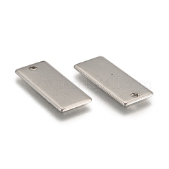 変色防止 304 ステンレススチール 刻印入り ブランクタグペンダント  長方形  ステンレス鋼色  21x9x1mm  穴：1.5mm&nbsp;STAS-S028-05
