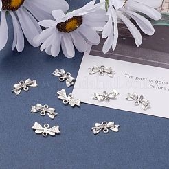 蝶結び合金リンクコネクター  鉛フリー＆カドミウムフリー＆ニッケルフリー  アンティークシルバー  20x10x3mm  穴：2mm&nbsp;EA11930Y-NF