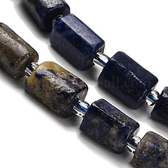 天然石ラピスラズリビーズ連売り  シードビーズで  多面カット  コラム  12~13x6~8x6~8mm  穴：1mm  約28個/連  15.55''~15.75'（39.5~40センチメートル）&nbsp;G-K245-I21-01