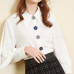 6Pcs Brass Glass Rhinestones  Cufflinks&nbsp;HJEW-PH02146