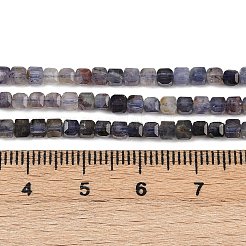 天然のアイオライトビーズ連売り  多面カット  キューブ  3~3.5x3~3.5x3mm  穴：0.7mm  約124~129個/連  15~15.0''（38.1~38.3センチメートル）&nbsp;LS-G-RM2025-C33-B