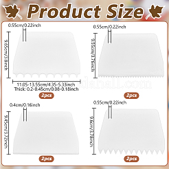 ケーキクリームプラスチックスクレーパー 8スタイル 4個  ベーカリーツール  ホワイト  110.5~135.5x94.5~96.5x2~4.5mm  2個/スタイル&nbsp;AJEW-NB0006-77