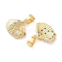 Brass Micro Pave Cubic Zirconia Pendants&nbsp;KK-D502-21G