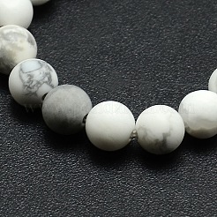 つや消しハウライトラウンドビーズ連売り  8mm  穴：1mm  約45~47個/連  14.9~15.6インチ&nbsp;G-M064-8mm-12