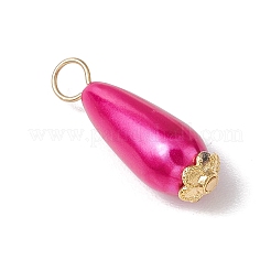 16Pcs ABS Plastic Imitation Pearl Teardrop Pendants&nbsp;PALLOY-JF03544