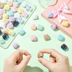 50個 10色UVメッキ不透明アクリルビーズ  虹色の  ニンジンとウサギのカメラ  ミックスカラー  19x20x13mm  穴：2.2mm5本/色&nbsp;PACR-CJ0001-47