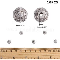 Rack Plating Brass Cubic Zirconia Beads&nbsp;ZIRC-NB0001-05